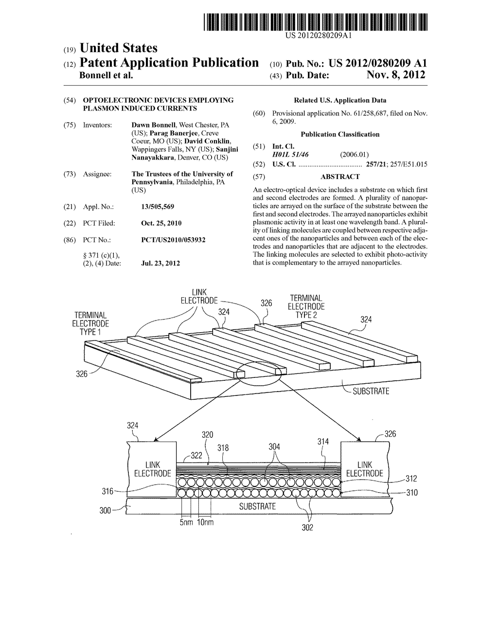 OPTOELECTRONIC DEVICES EMPLOYING PLASMON INDUCED CURRENTS - diagram, schematic, and image 01