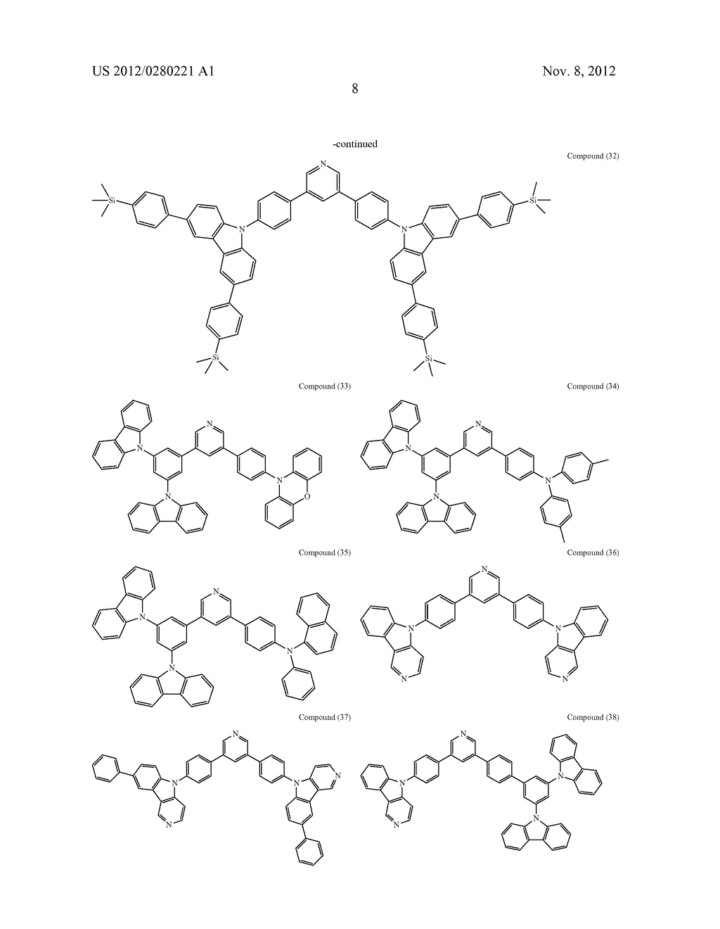 MATERIAL FOR ORGANIC PHOTOELECTRIC DEVICE INCLUDING ELECTRON TRANSPORTING     UNIT AND HOLE TRANSPORTING UNIT, AND ORGANIC PHOTOELECTRIC DEVICE     INCLUDING THE SAME - diagram, schematic, and image 12