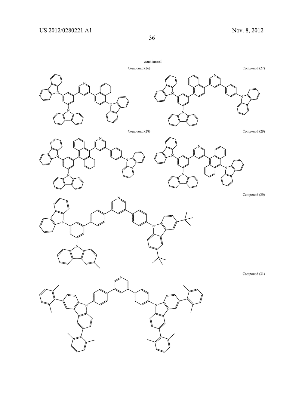 MATERIAL FOR ORGANIC PHOTOELECTRIC DEVICE INCLUDING ELECTRON TRANSPORTING     UNIT AND HOLE TRANSPORTING UNIT, AND ORGANIC PHOTOELECTRIC DEVICE     INCLUDING THE SAME - diagram, schematic, and image 40