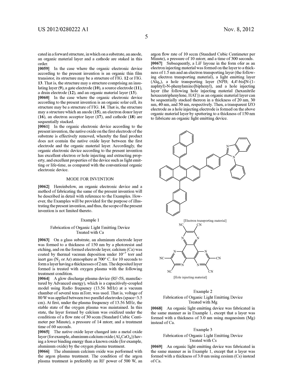 FABRICATION METHOD FOR ORGANIC ELECTRONIC DEVICE AND ORGANIC ELECTRONIC     DEVICE FABRICATED BY THE SAME METHOD - diagram, schematic, and image 13