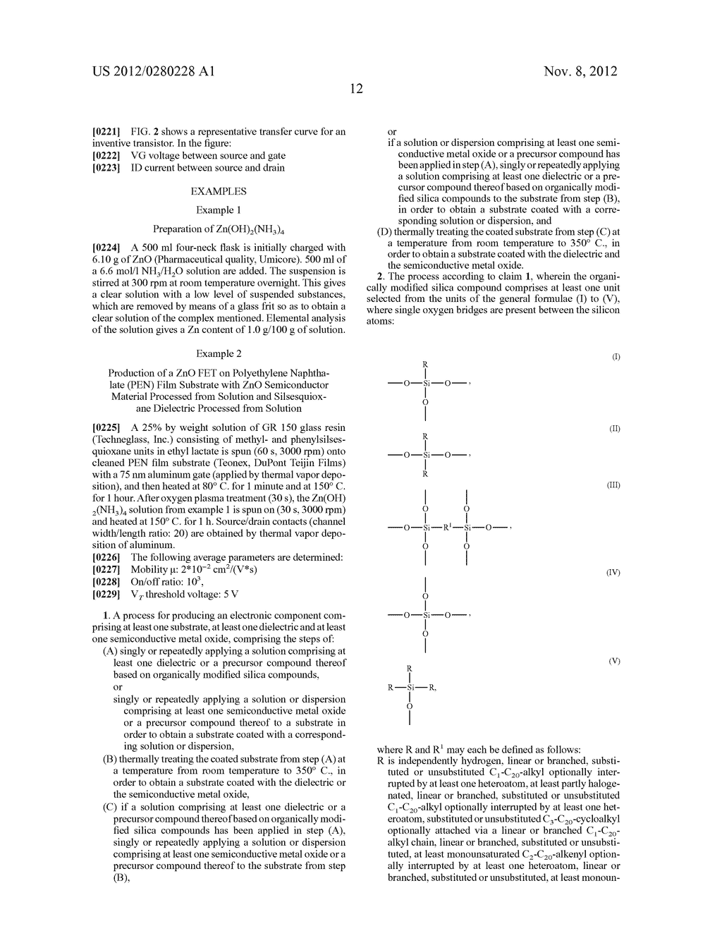 METAL OXIDE FIELD EFFECT TRANSISTORS ON A MECHANICALLY FLEXIBLE POLYMER     SUBSTRATE HAVING A DIE-LECTRIC THAT CAN BE PROCESSED FROM SOLUTION AT LOW     TEMPERATURES - diagram, schematic, and image 15