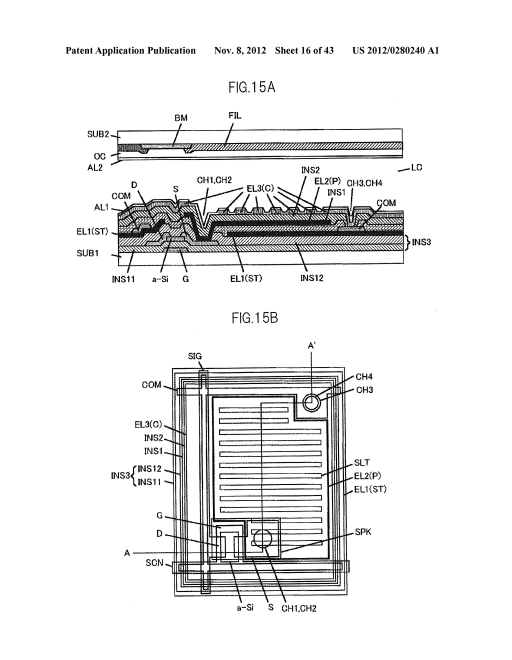 LIQUID CRYSTAL DISPLAY DEVICE HAVING FIRST, SECOND, AND THIRD TRANSPARENT     ELECTRODES WHEREIN A SECOND REGION OF THE SECOND ELECTRODE PROTRUDES FROM     A FIRST REGION - diagram, schematic, and image 17