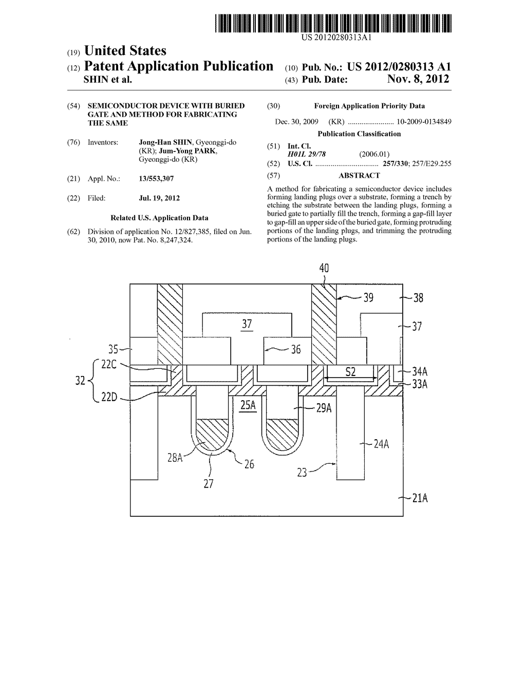 SEMICONDUCTOR DEVICE WITH BURIED GATE AND METHOD FOR FABRICATING THE SAME - diagram, schematic, and image 01