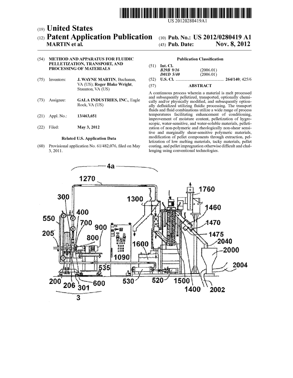 METHOD AND APPARATUS FOR FLUIDIC PELLETIZATION, TRANSPORT, AND PROCESSING     OF MATERIALS - diagram, schematic, and image 01
