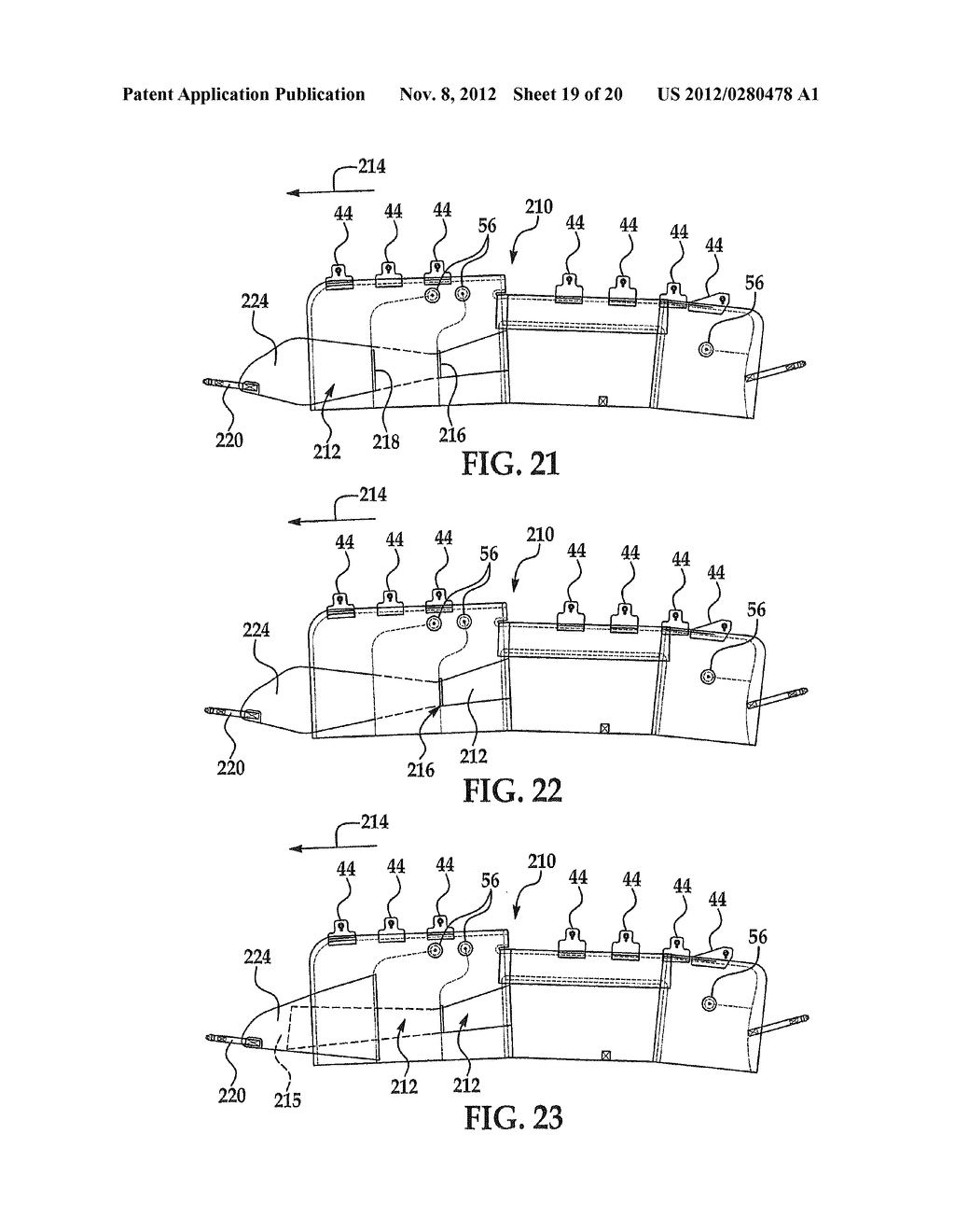 SIDE CURTAIN AIRBAG AND METHOD AND APPARTUS FOR MANUFACTURING A SIDE     CURTAIN AIRBAG - diagram, schematic, and image 20