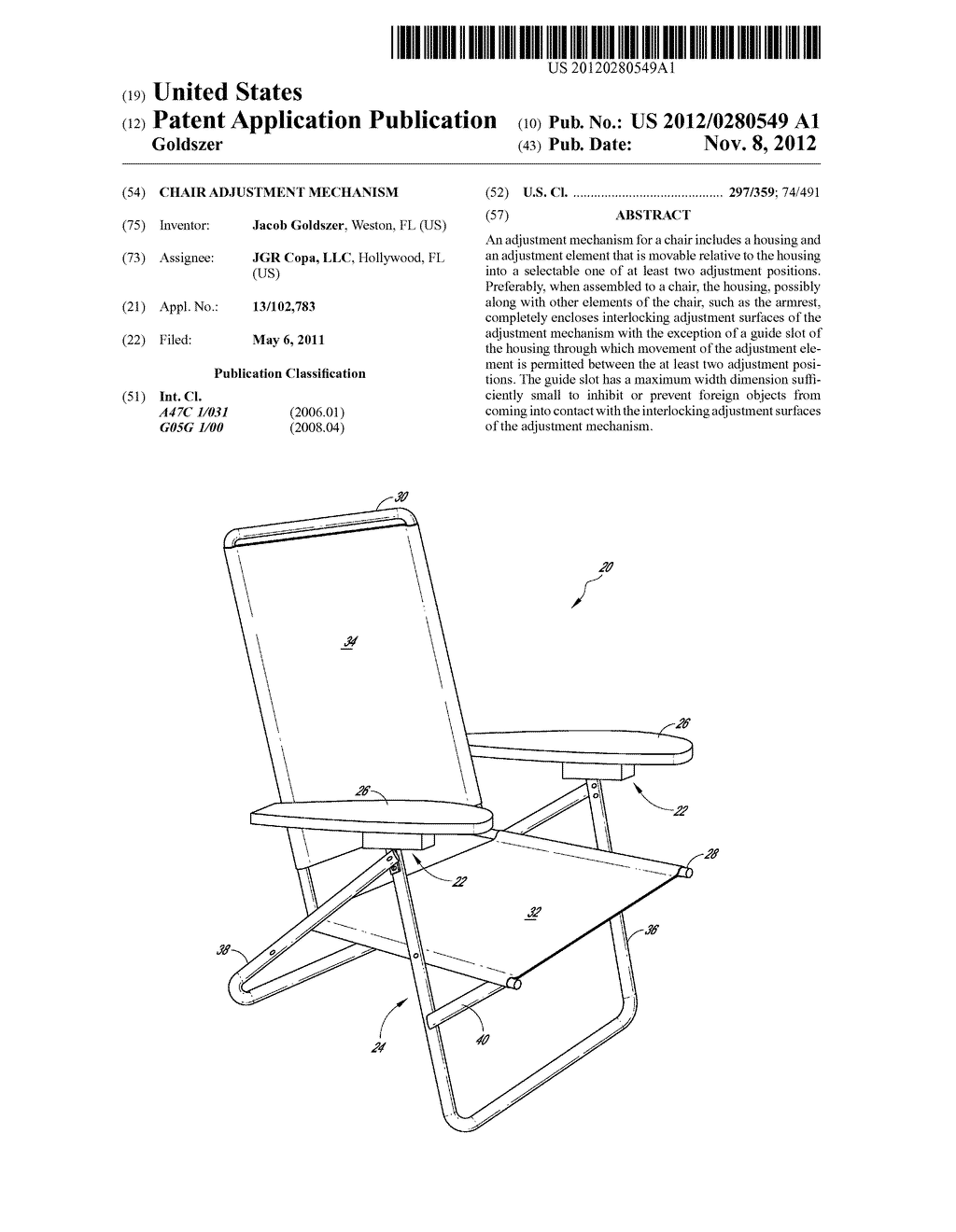 CHAIR ADJUSTMENT MECHANISM - diagram, schematic, and image 01