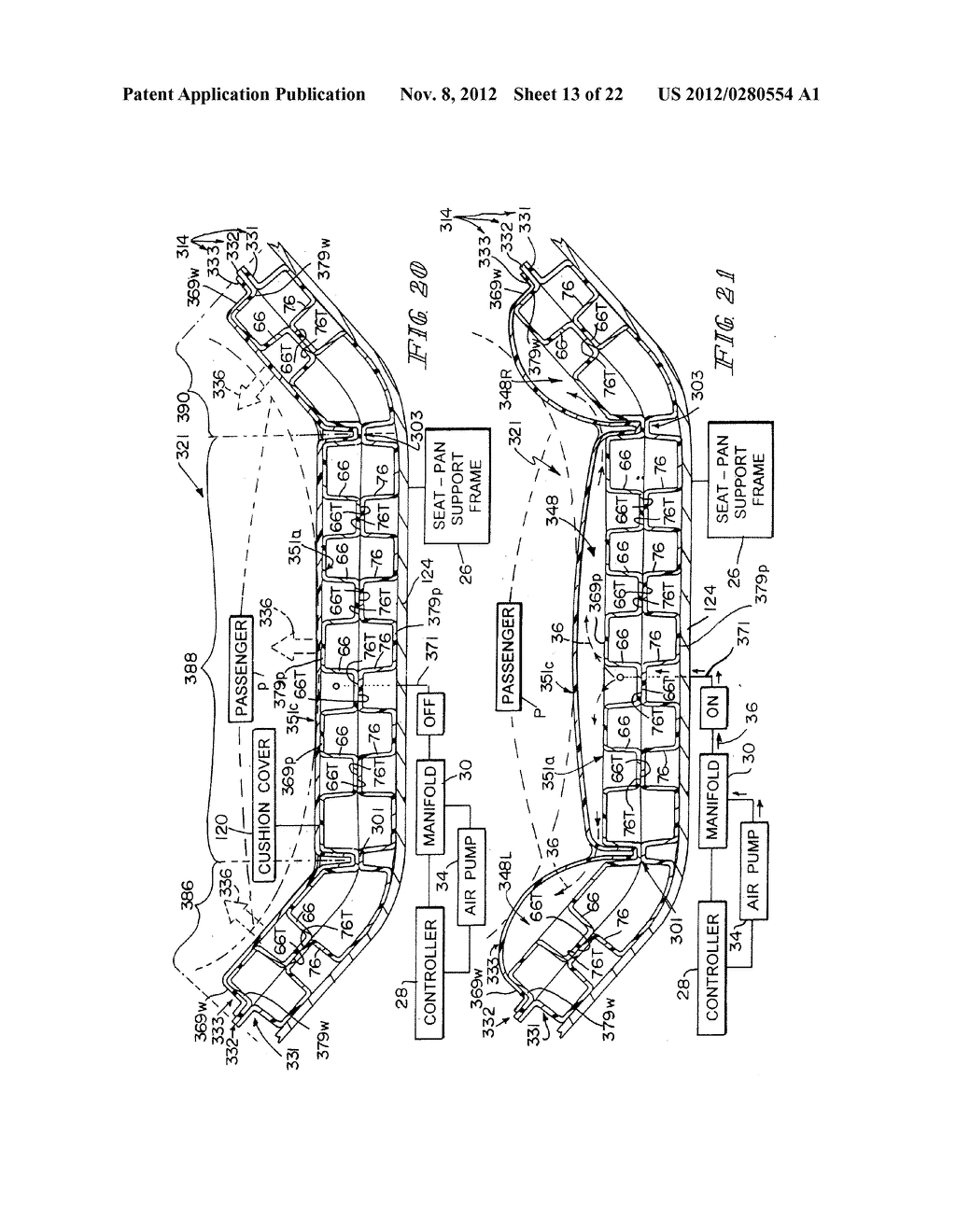 VEHICLE SEAT CUSHION WITH INFLATABLE SUPPORT - diagram, schematic, and image 14