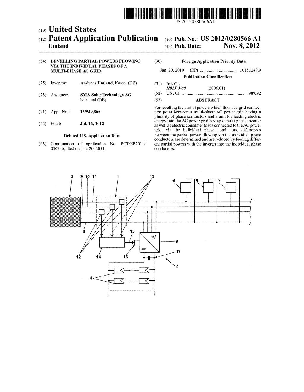 Levelling Partial Powers Flowing via the Individual Phases of a     Multi-Phase AC Grid - diagram, schematic, and image 01