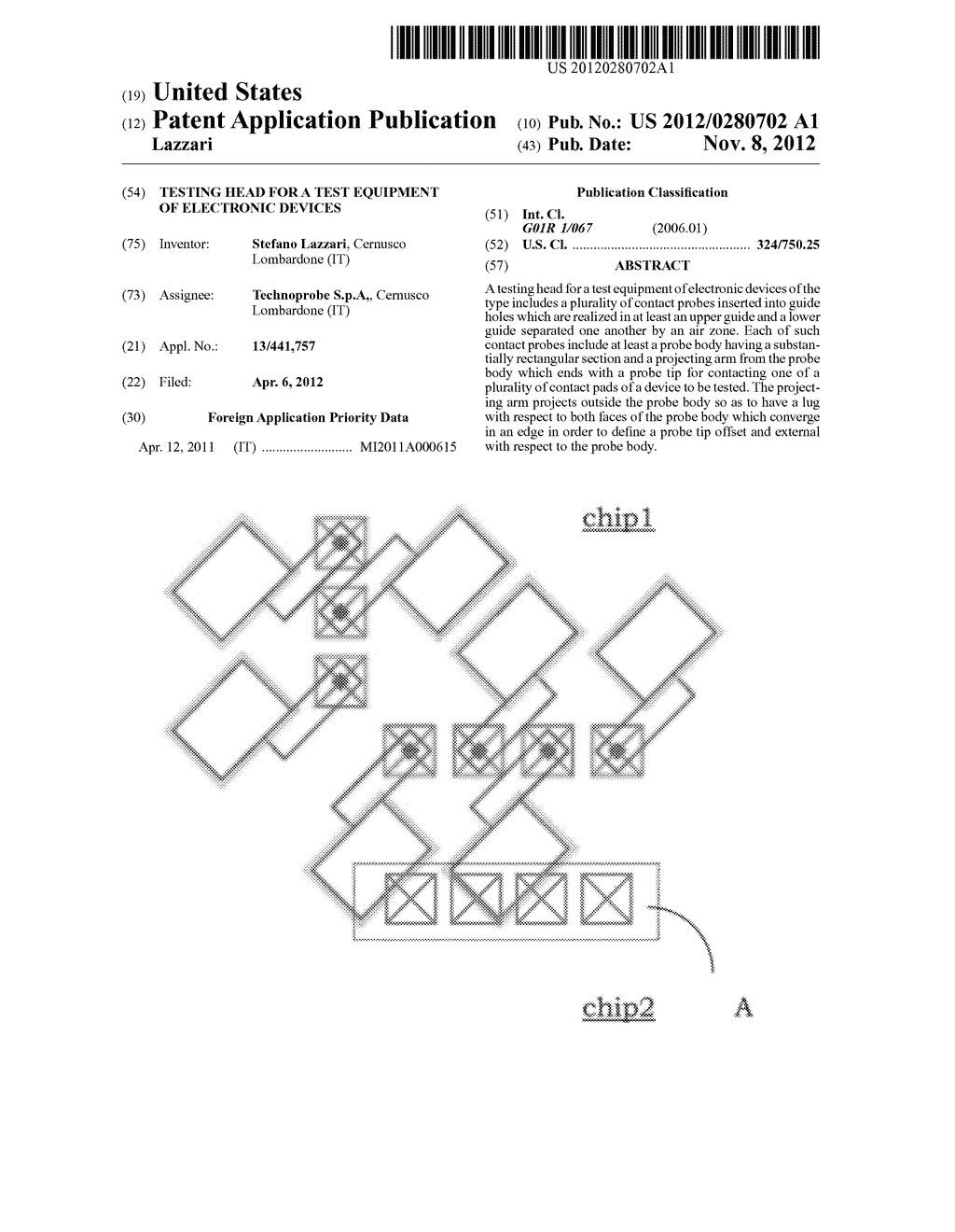 TESTING HEAD FOR A TEST EQUIPMENT OF ELECTRONIC DEVICES - diagram, schematic, and image 01