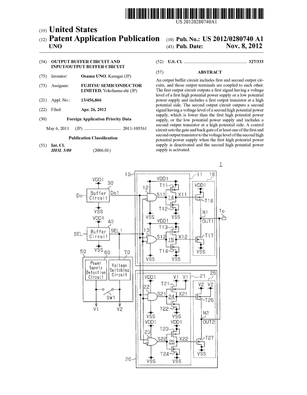 OUTPUT BUFFER CIRCUIT AND INPUT/OUTPUT BUFFER CIRCUIT - diagram, schematic, and image 01