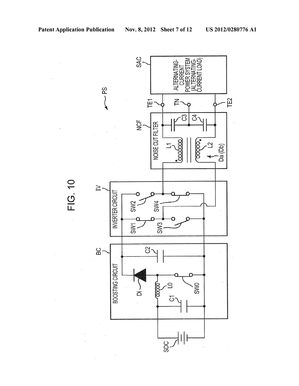 COMPOSITE WOUND ELEMENT AND TRANSFORMER USING SAME, TRANSFORMATION SYSTEM,     AND COMPOSITE WOUND ELEMENT FOR NOISE-CUT FILTER - diagram, schematic, and image 08