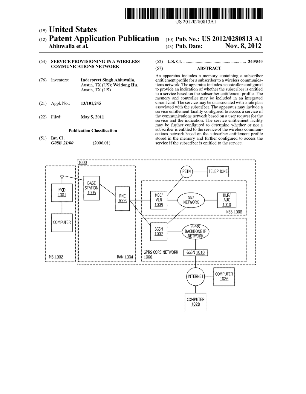 SERVICE PROVISIONING IN A WIRELESS COMMUNICATIONS NETWORK - diagram, schematic, and image 01