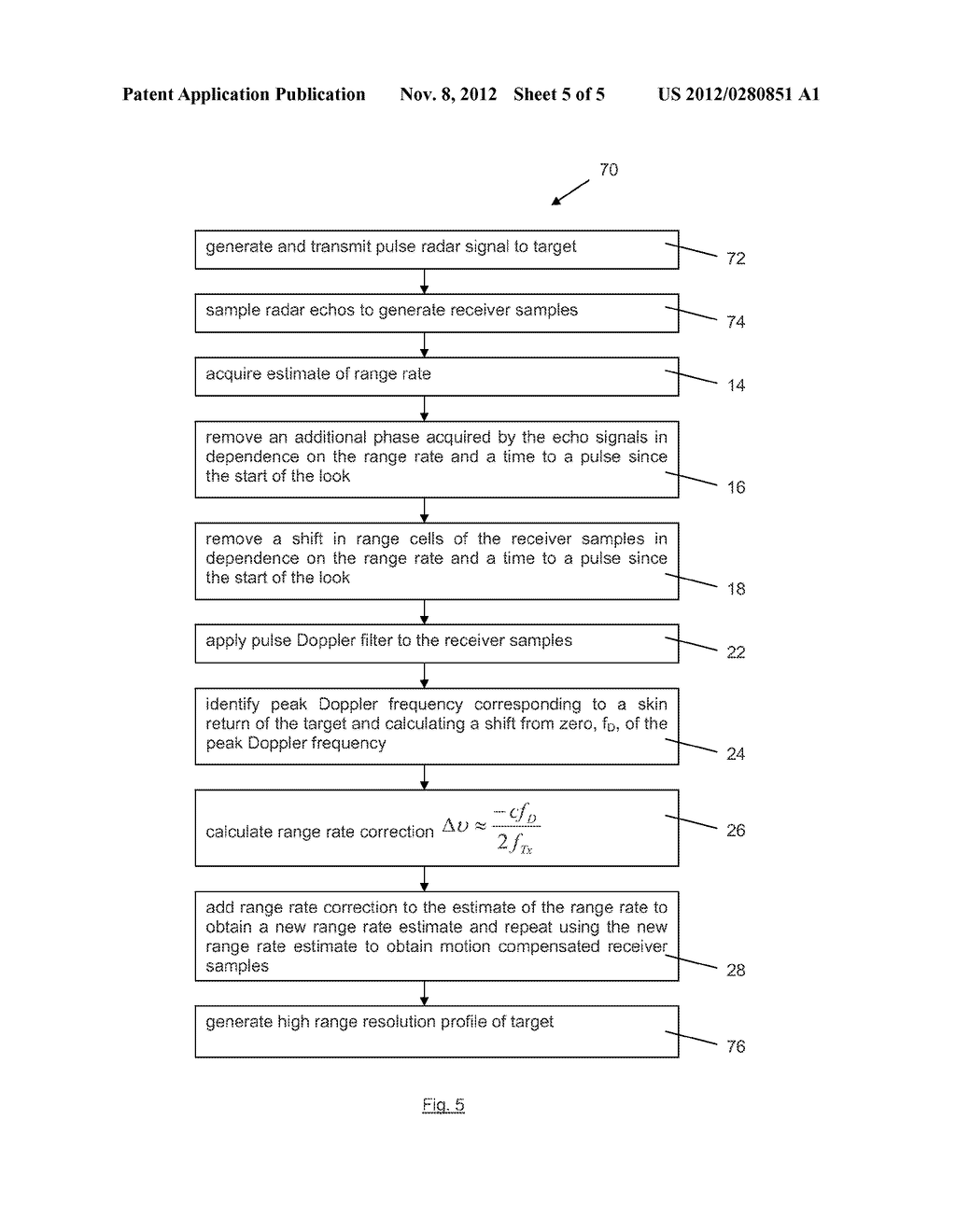 PULSE RADAR RANGE PROFILE MOTION COMPENSATION - diagram, schematic, and image 06