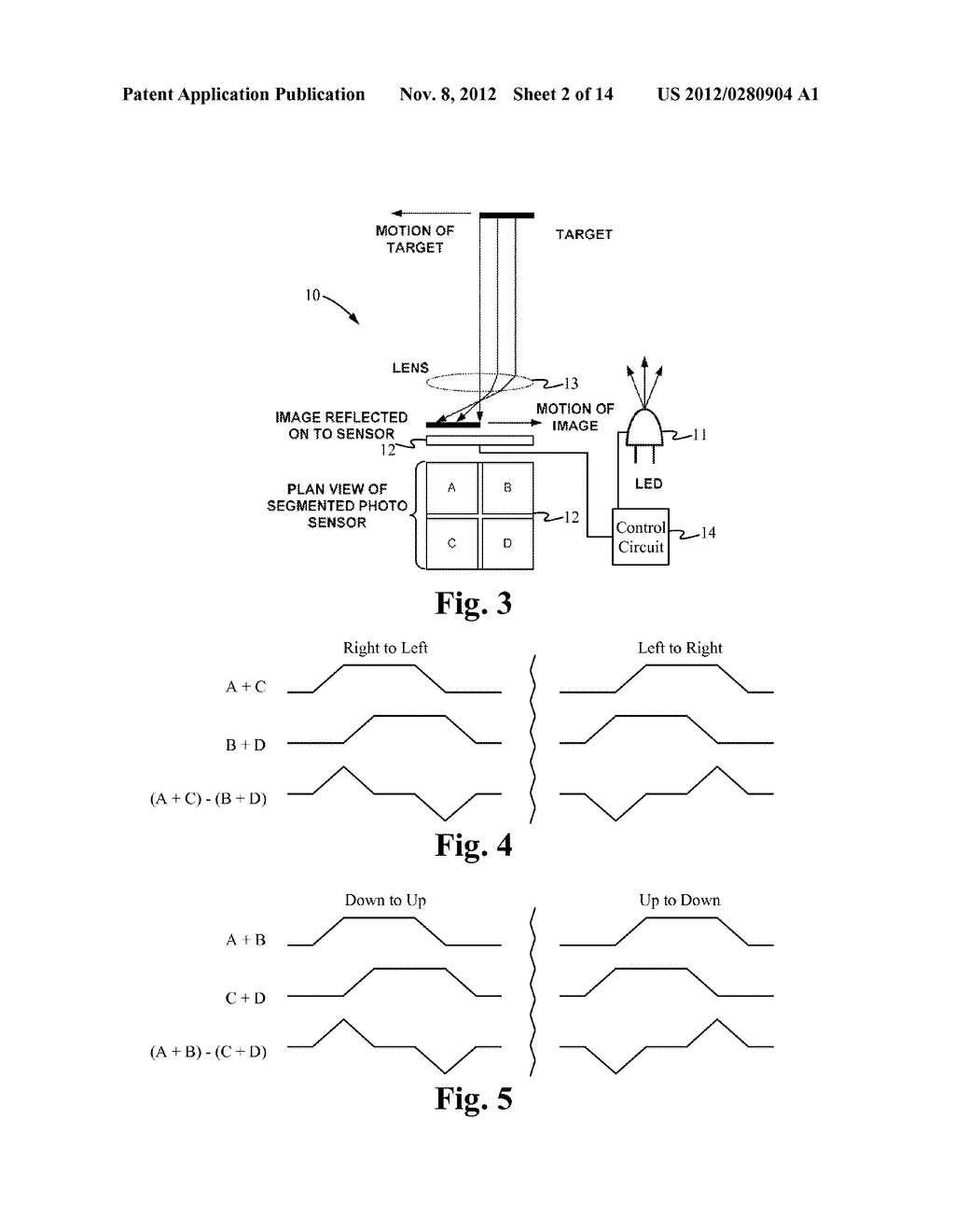 METHOD FOR DETECTING GESTURES USING A MULTI-SEGMENT PHOTODIODE AND ONE OR     FEWER ILLUMINATION SOURCES - diagram, schematic, and image 03