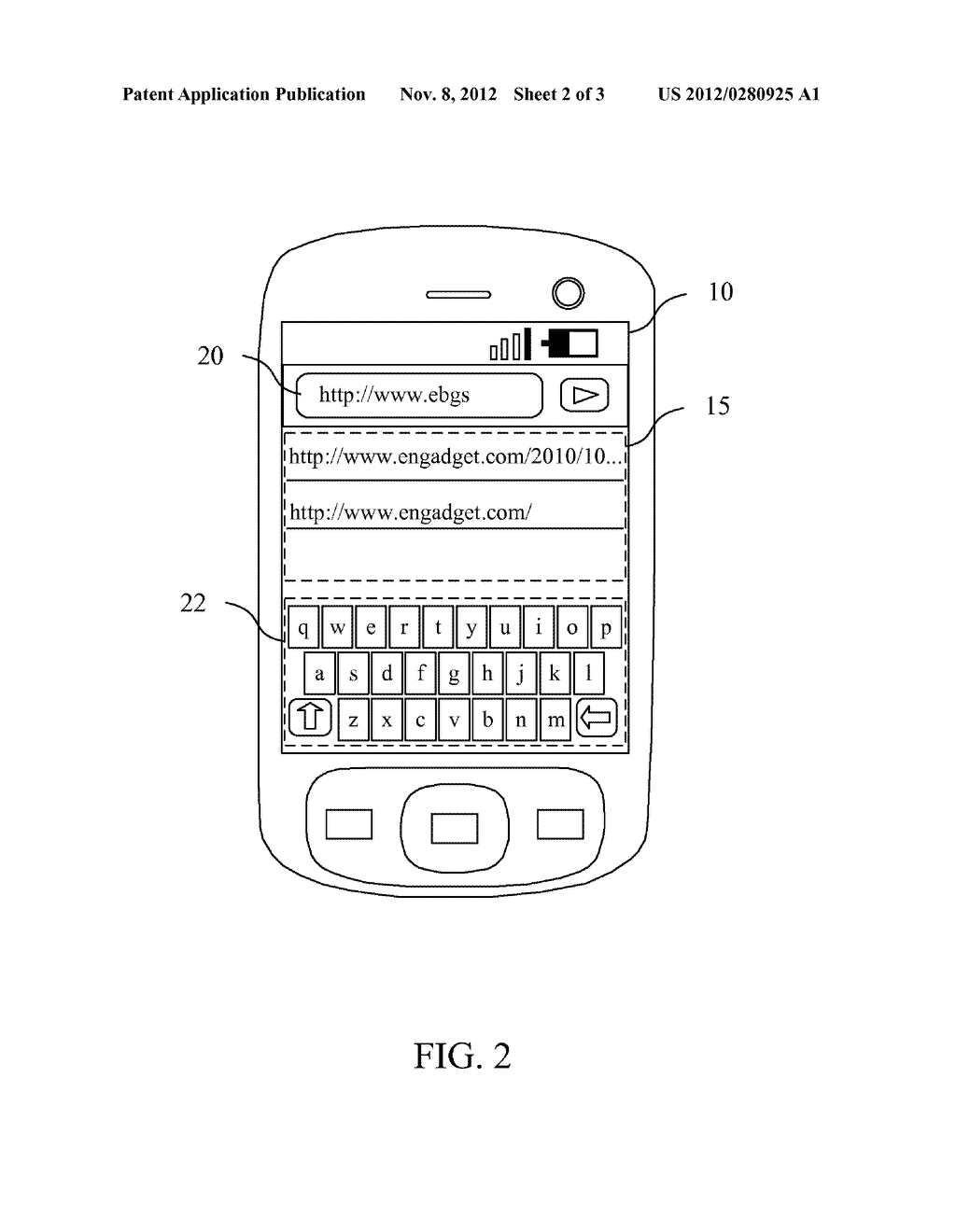 Handheld Electronic Device and Method for Calibrating Input of Webpage     Address - diagram, schematic, and image 03