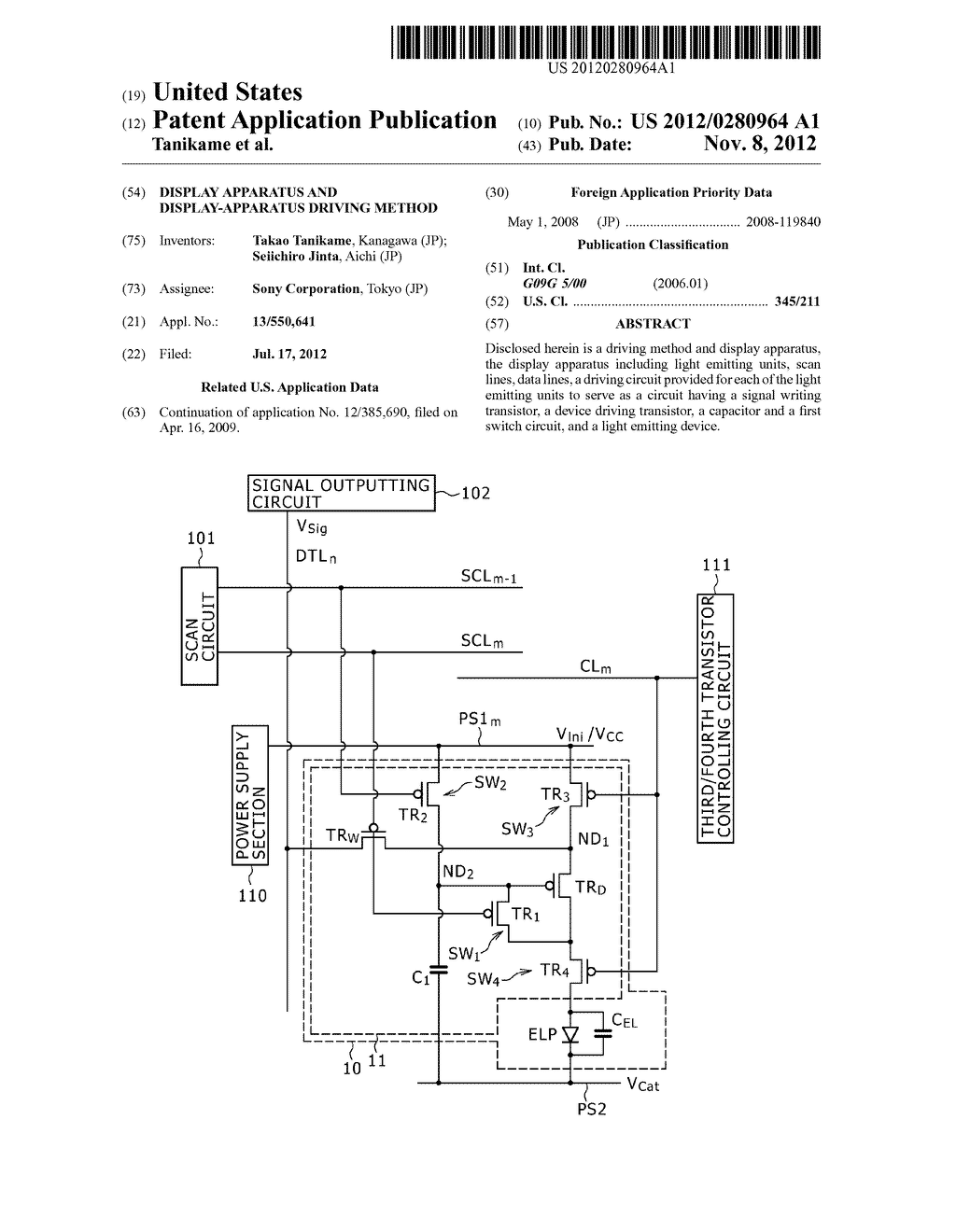 DISPLAY APPARATUS AND DISPLAY-APPARATUS DRIVING METHOD - diagram, schematic, and image 01