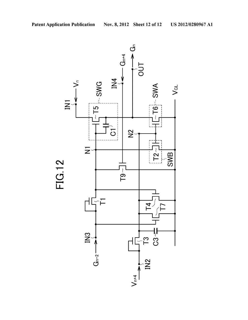 GATE SIGNAL LINE DRIVE CIRCUIT AND DISPLAY DEVICE - diagram, schematic, and image 13