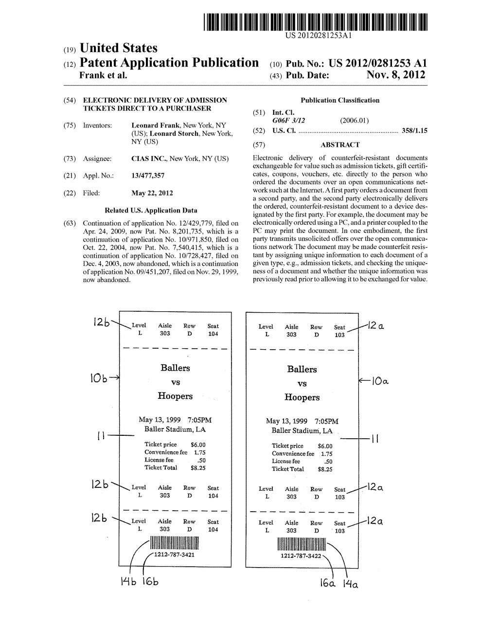 ELECTRONIC DELIVERY OF ADMISSION TICKETS DIRECT TO A PURCHASER - diagram, schematic, and image 01