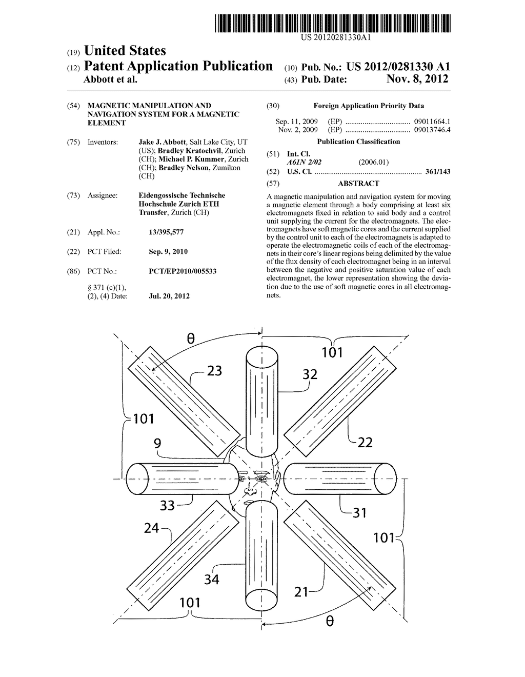 Magnetic Manipulation and Navigation System for a Magnetic Element - diagram, schematic, and image 01