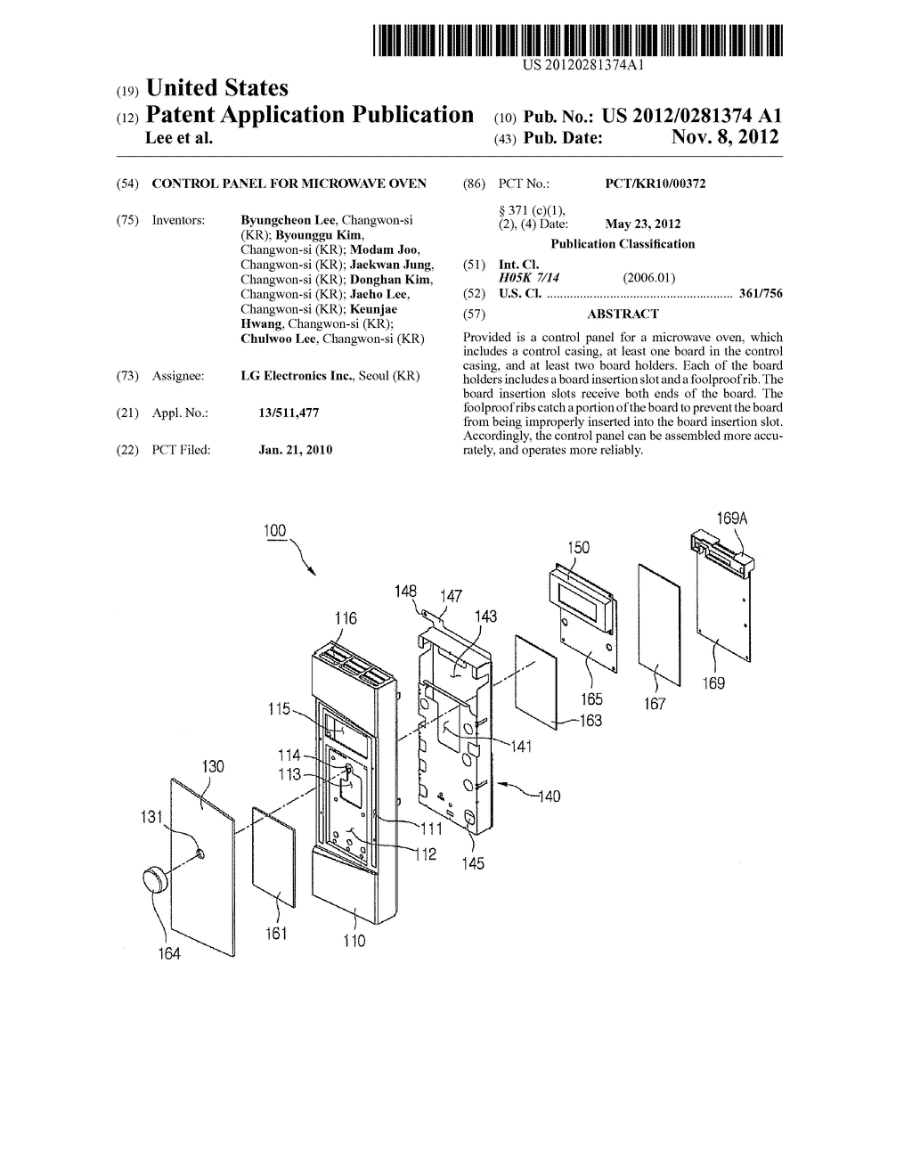 CONTROL PANEL FOR MICROWAVE OVEN - diagram, schematic, and image 01