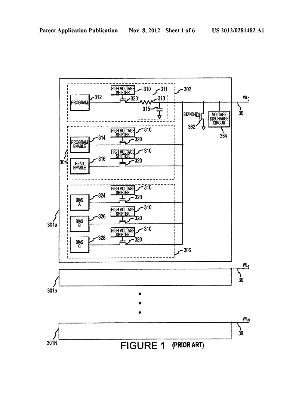 WORD LINE DRIVERS IN NON-VOLATILE MEMORY DEVICE AND METHOD HAVING A SHARED     POWER BANK AND PROCESSOR-BASED SYSTEMS USING SAME - diagram, schematic, and image 02