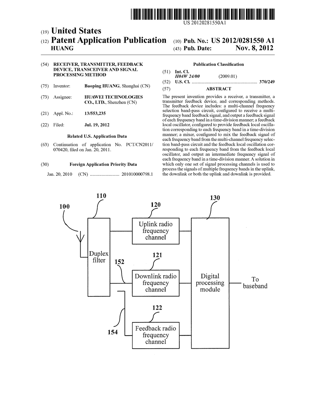 RECEIVER, TRANSMITTER, FEEDBACK DEVICE, TRANSCEIVER AND SIGNAL PROCESSING     METHOD - diagram, schematic, and image 01