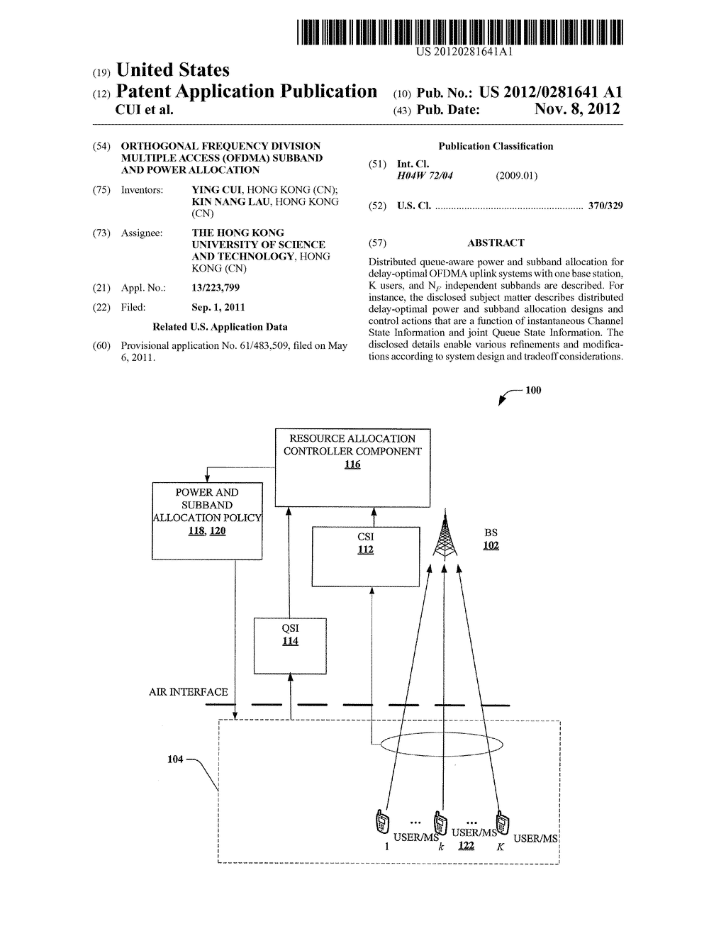 ORTHOGONAL FREQUENCY DIVISION MULTIPLE ACCESS (OFDMA) SUBBAND AND POWER     ALLOCATION - diagram, schematic, and image 01