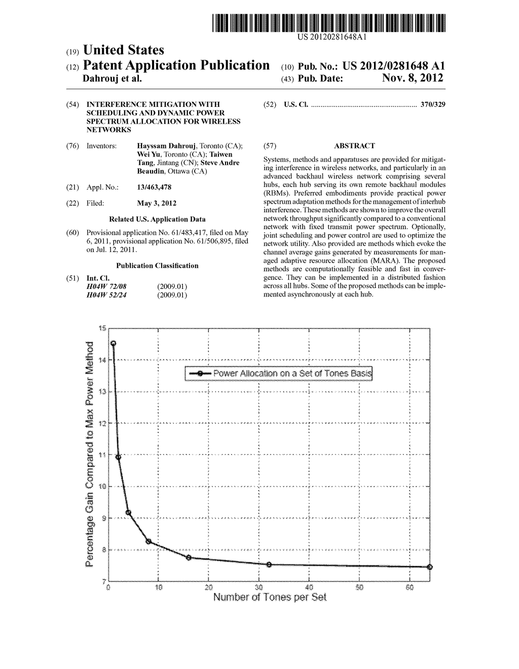 INTERFERENCE MITIGATION WITH SCHEDULING AND DYNAMIC POWER SPECTRUM     ALLOCATION FOR WIRELESS NETWORKS - diagram, schematic, and image 01