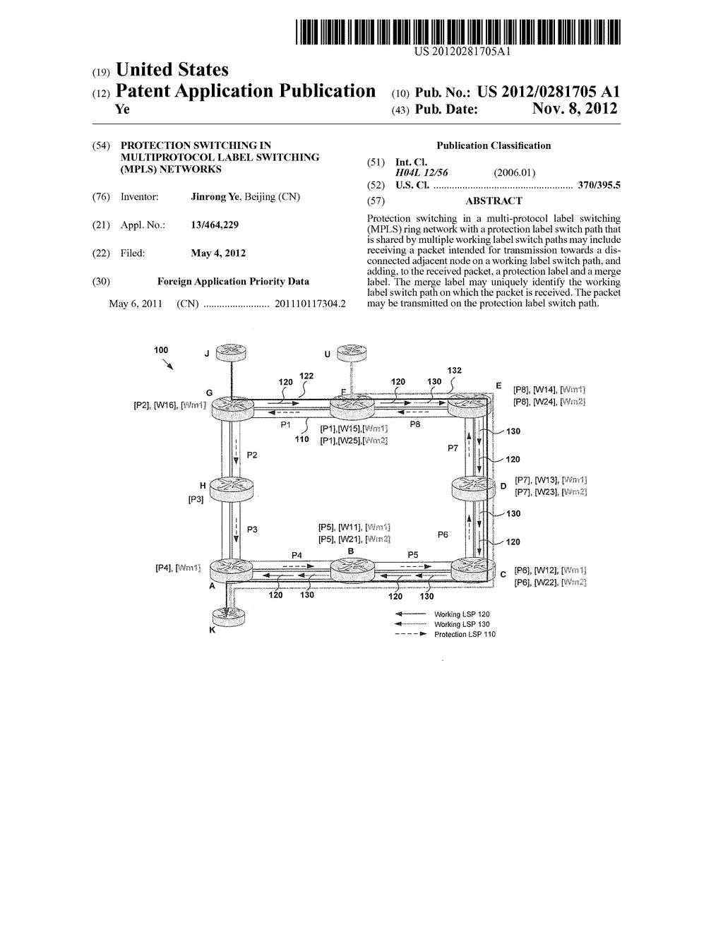 PROTECTION SWITCHING IN MULTIPROTOCOL LABEL SWITCHING (MPLS) NETWORKS - diagram, schematic, and image 01