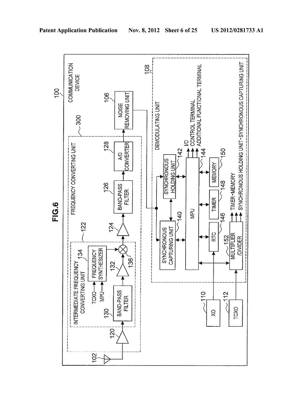 COMMUNICATION DEVICE, NOISE REMOVING METHOD, AND PROGRAM - diagram, schematic, and image 07