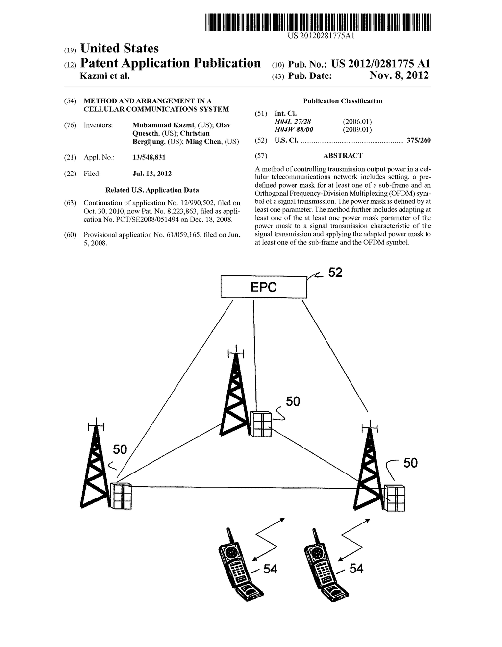 METHOD AND ARRANGEMENT IN A CELLULAR COMMUNICATIONS SYSTEM - diagram, schematic, and image 01