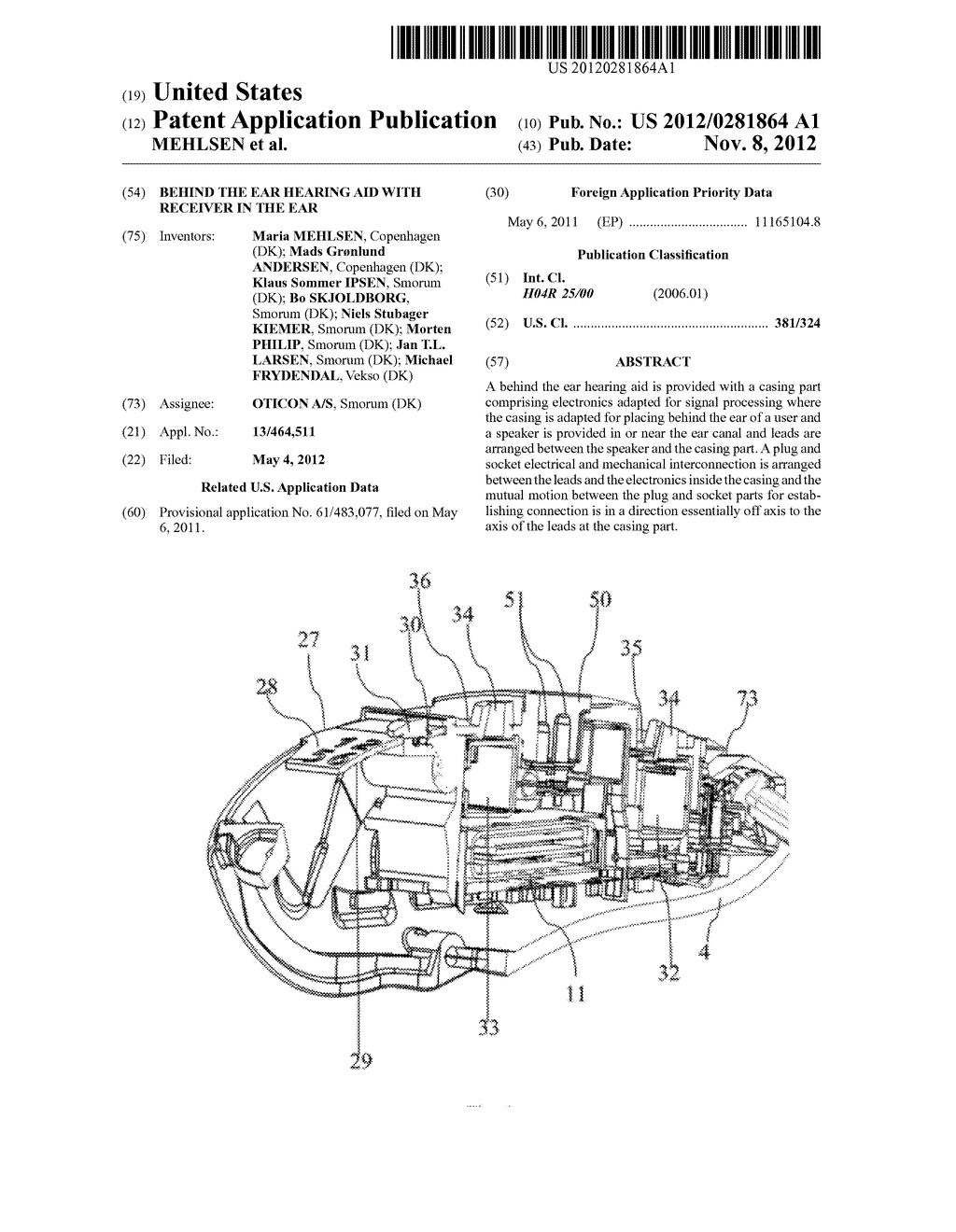 BEHIND THE EAR HEARING AID WITH RECEIVER IN THE EAR - diagram, schematic, and image 01