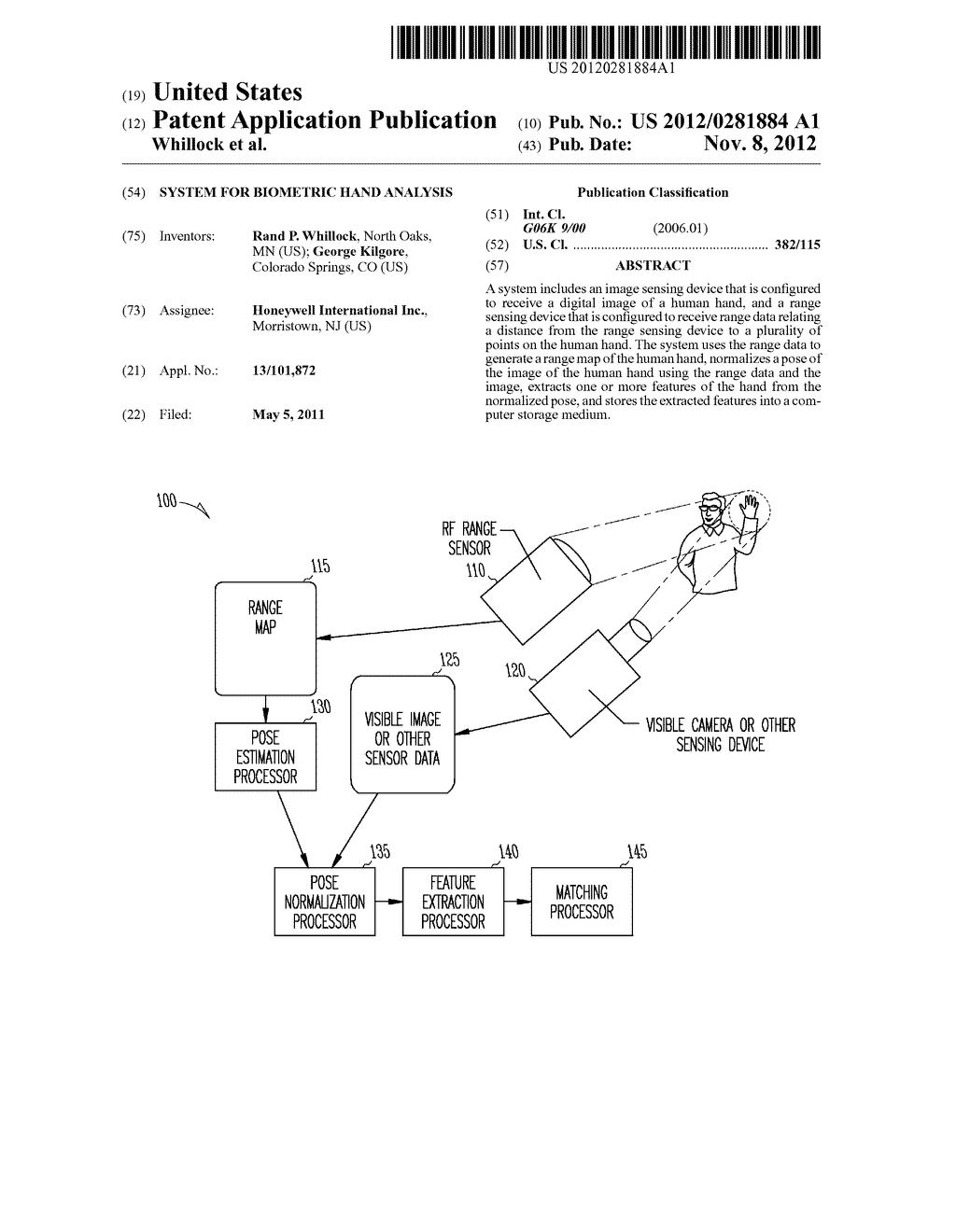 SYSTEM FOR BIOMETRIC HAND ANALYSIS - diagram, schematic, and image 01