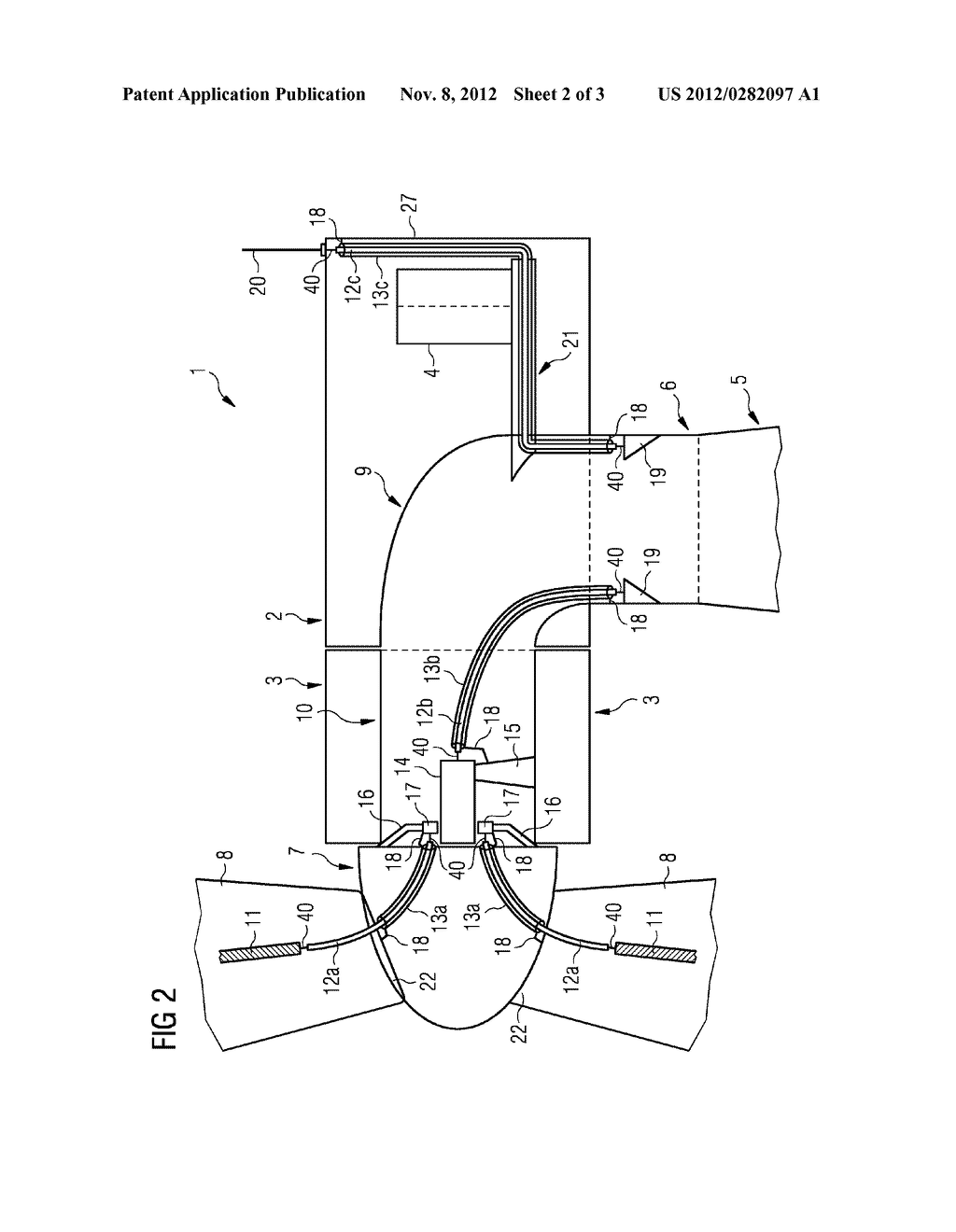 Lightning protection system for a wind turbine, wind turbine and method     for protecting components of a wind turbine against lightning strikes - diagram, schematic, and image 03