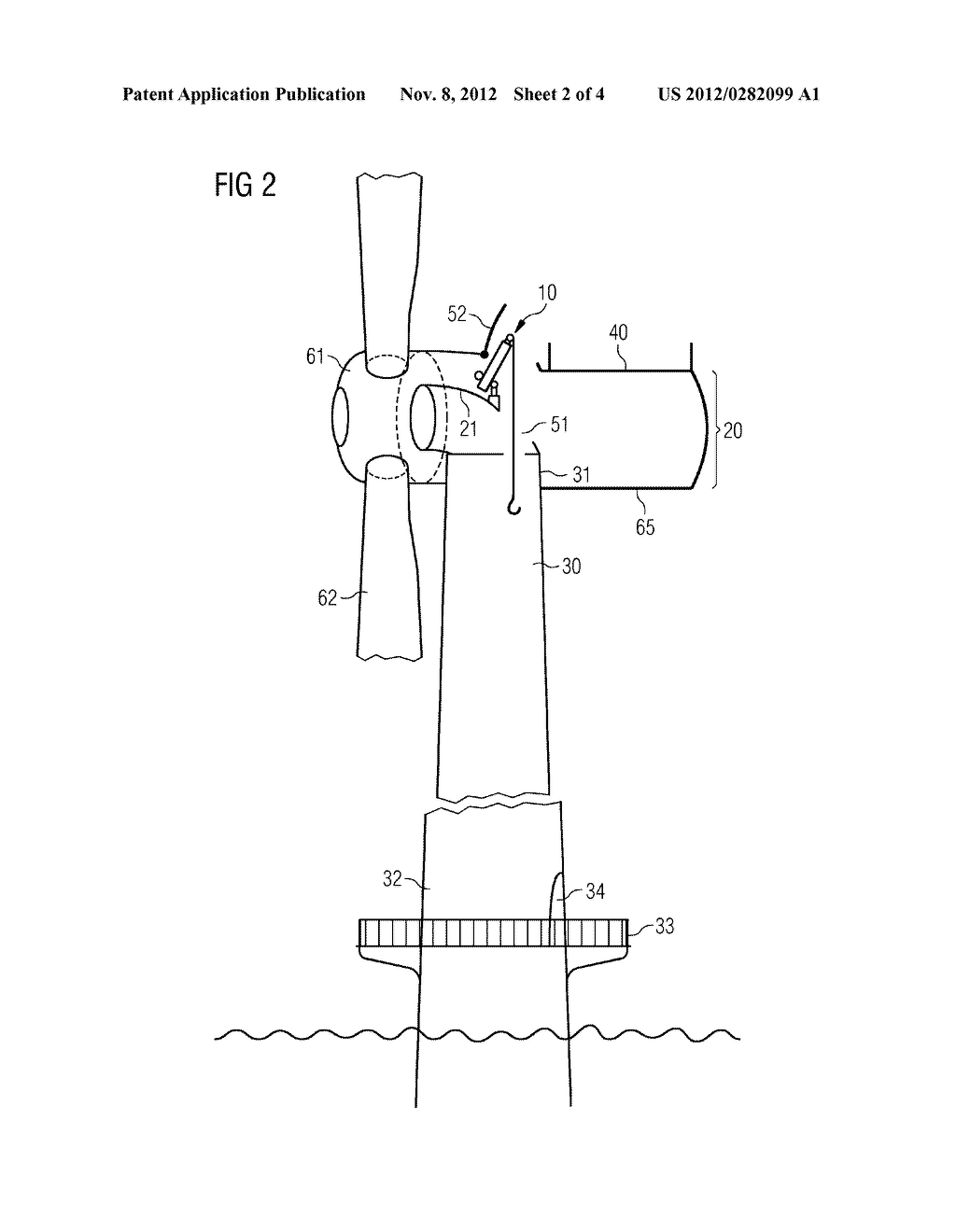 Service crane for a wind turbine - diagram, schematic, and image 03