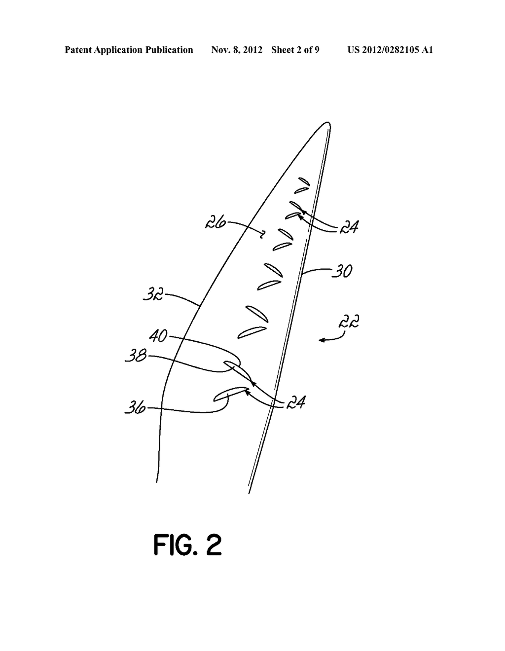 WIND TURBINE BLADE AND METHOD FOR MANUFACTURING A WIND TURBINE BLADE WITH     VORTEX GENERATORS - diagram, schematic, and image 03