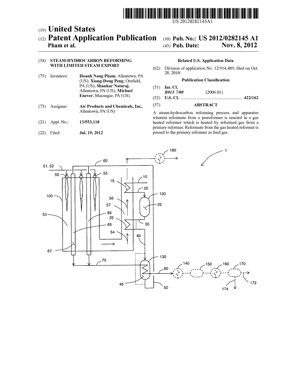 Steam-Hydrocarbon Reforming with Limited Steam Export - diagram, schematic, and image 01