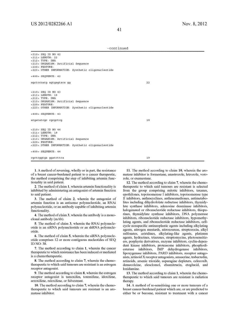 ANTI-NEOPLASTIC USES OF ARTEMIN ANTAGONISTS - diagram, schematic, and image 45