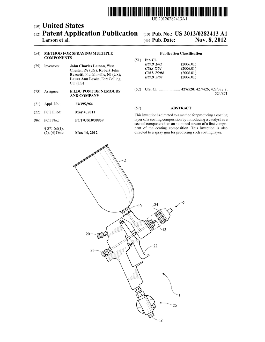 METHOD FOR SPRAYING MULTIPLE COMPONENTS - diagram, schematic, and image 01