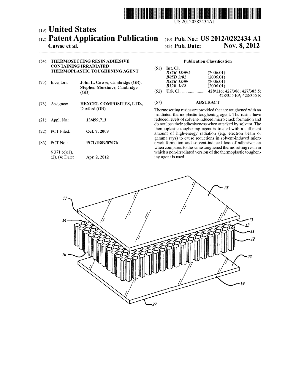 THERMOSETTING RESIN ADHESIVE CONTAINING IRRADIATED THERMOPLASTIC     TOUGHENING AGENT - diagram, schematic, and image 01