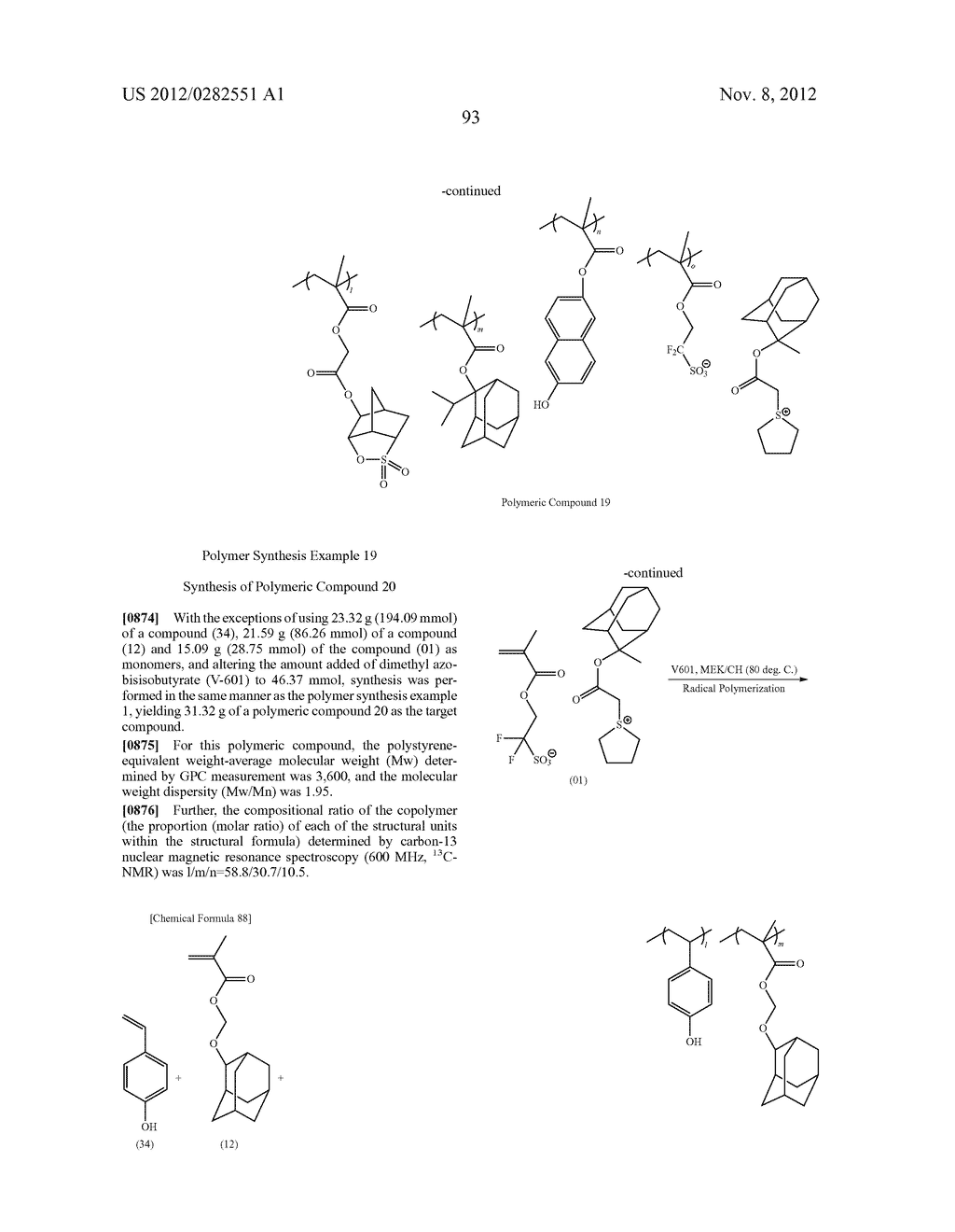 RESIST COMPOSITION, METHOD OF FORMING RESIST PATTERN AND POLYMERIC     COMPOUND - diagram, schematic, and image 94