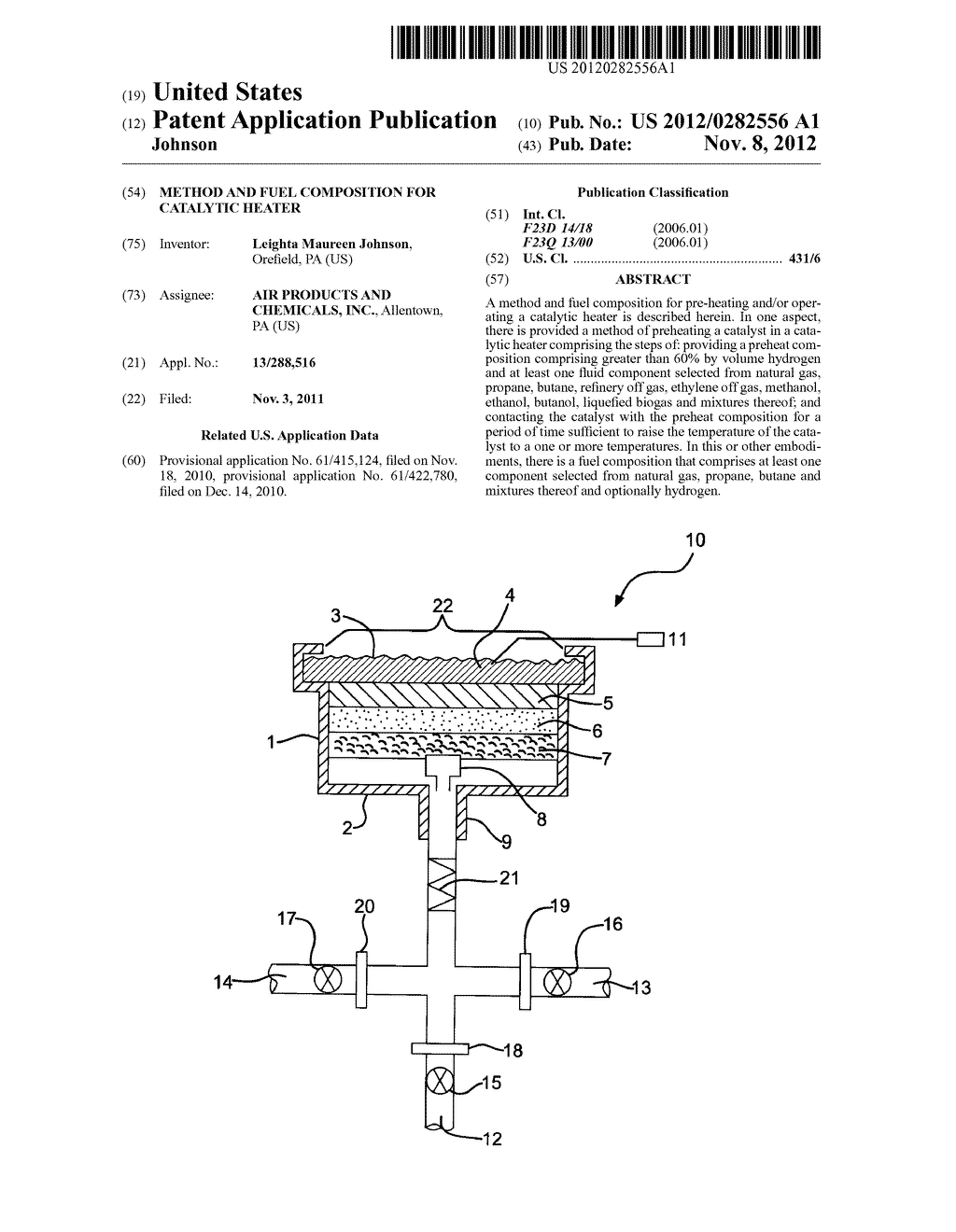 Method and Fuel Composition for Catalytic Heater - diagram, schematic, and image 01