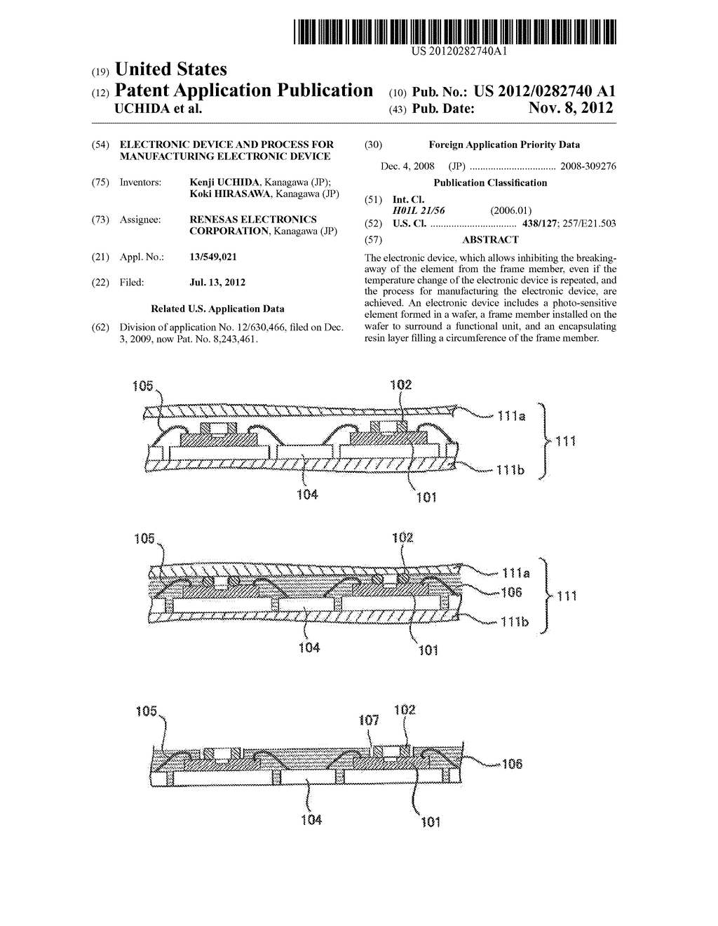 ELECTRONIC DEVICE AND PROCESS FOR MANUFACTURING ELECTRONIC DEVICE - diagram, schematic, and image 01