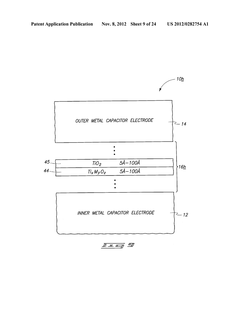 Methods of Forming Capacitors Having Dielectric Regions That Include     Multiple Metal Oxide-Comprising Materials - diagram, schematic, and image 10