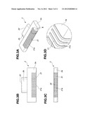 METHOD AND APPARATUS FOR MULTIPLE CUTOFF MACHINING OF RARE EARTH MAGNET     BLOCK, CUTTING FLUID FEED NOZZLE, AND MAGNET BLOCK SECURING JIG diagram and image