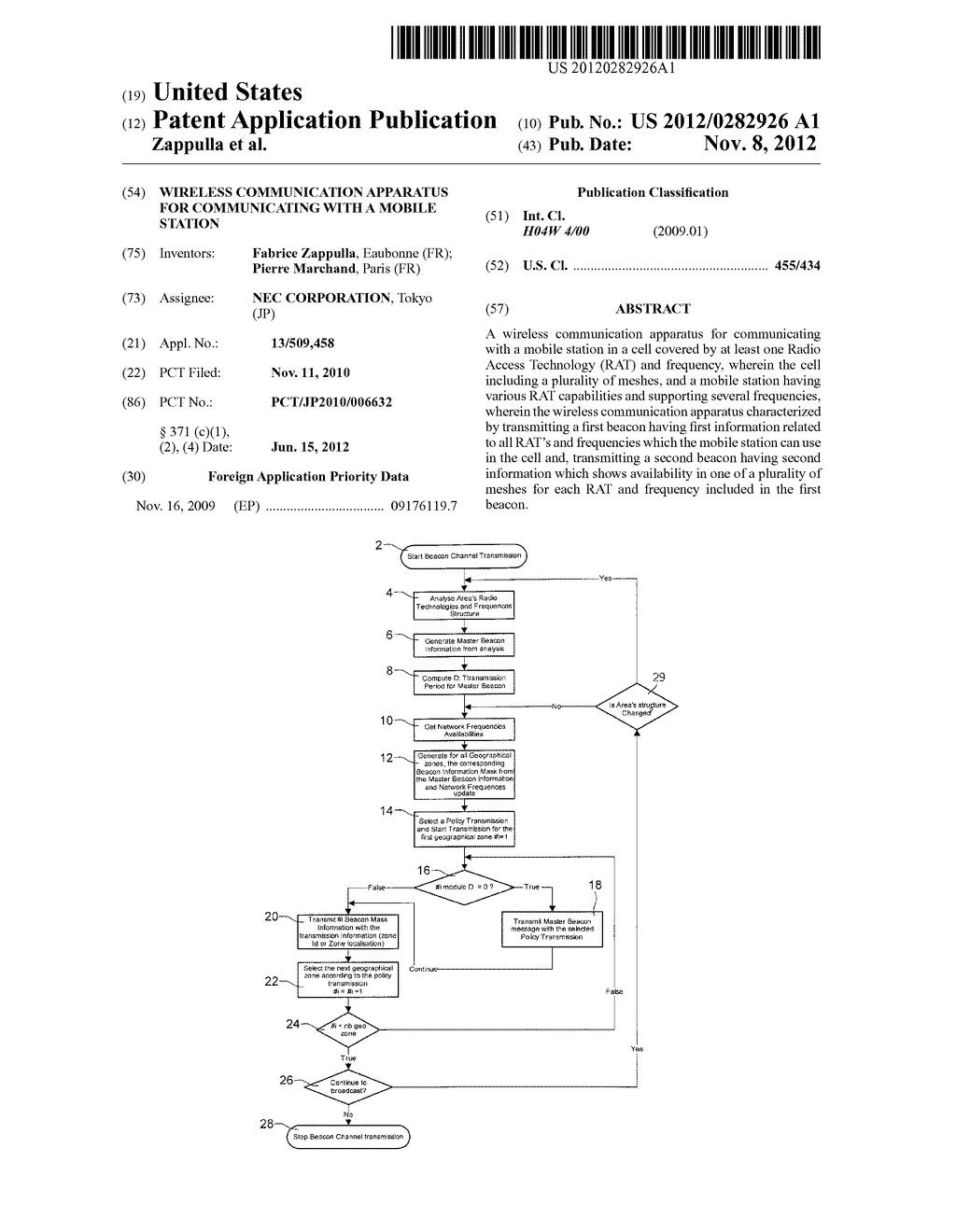 WIRELESS COMMUNICATION APPARATUS FOR COMMUNICATING WITH A MOBILE STATION - diagram, schematic, and image 01