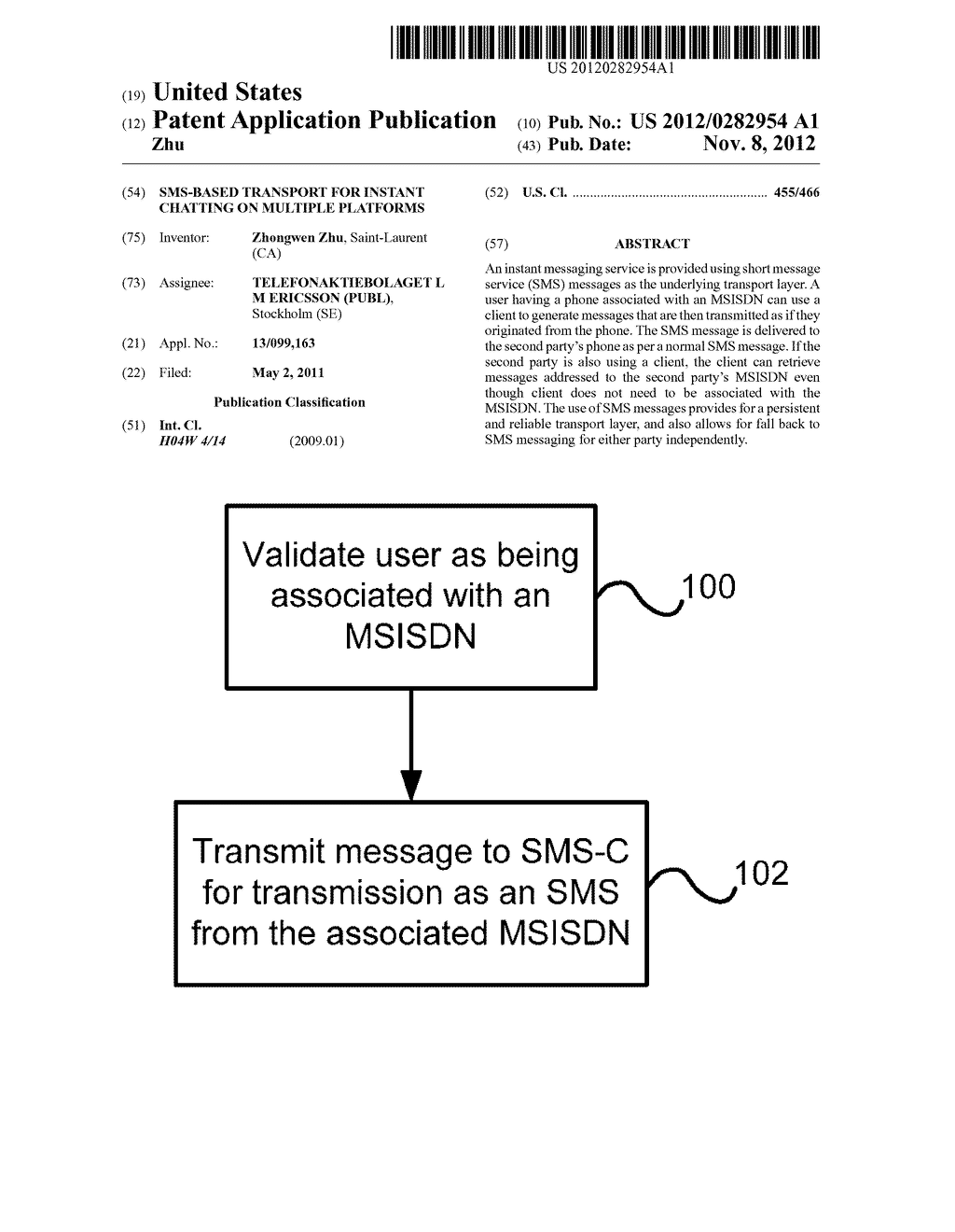 SMS-BASED TRANSPORT FOR INSTANT CHATTING ON MULTIPLE PLATFORMS - diagram, schematic, and image 01