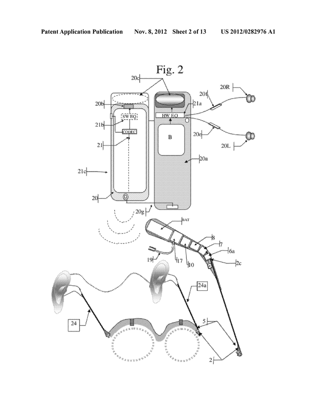 Cellphone managed Hearing Eyeglasses - diagram, schematic, and image 03