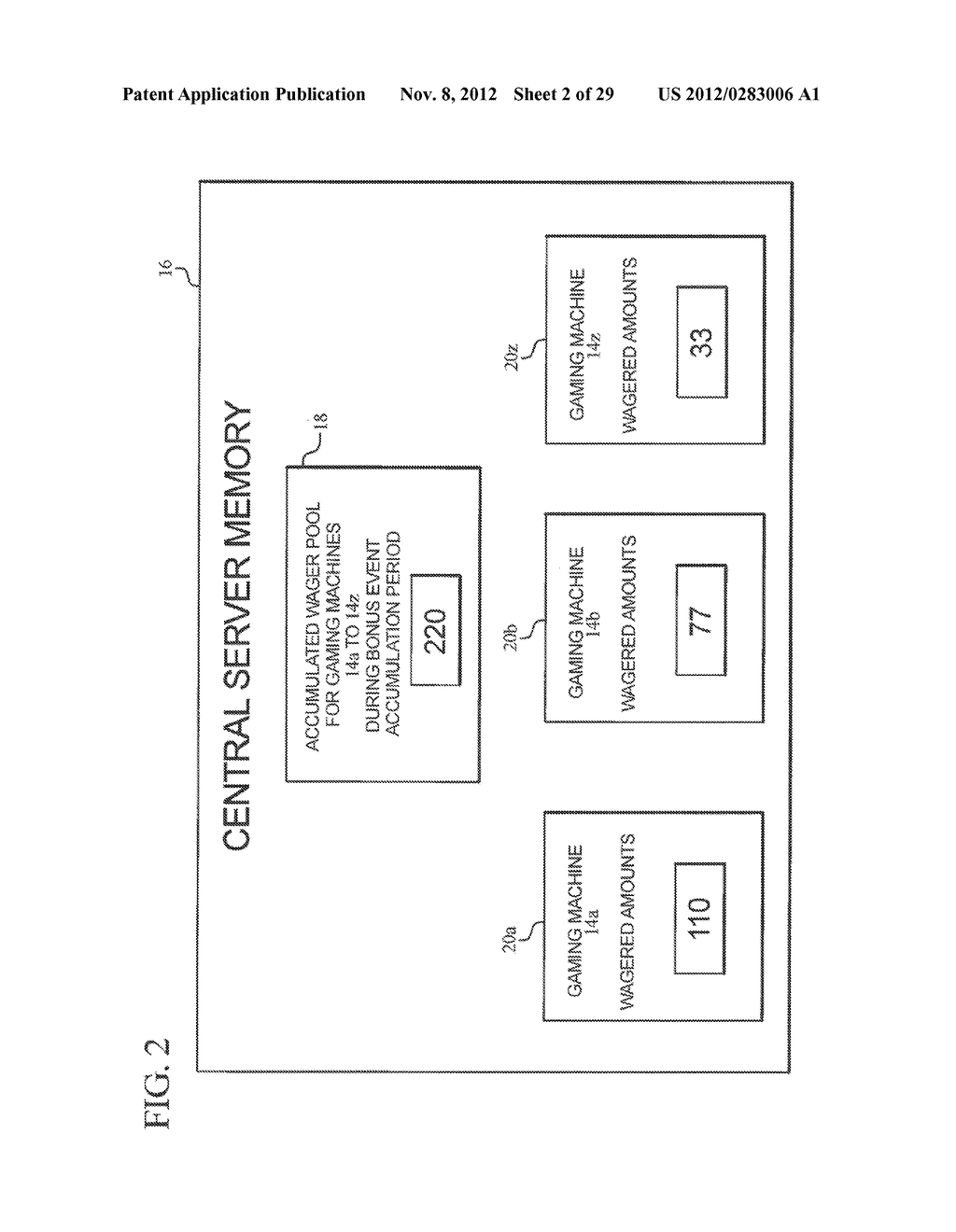 GAMING SYSTEM HAVING MULTIPLE GAMING MACHINES WHICH PROVIDE BONUS AWARDS - diagram, schematic, and image 03