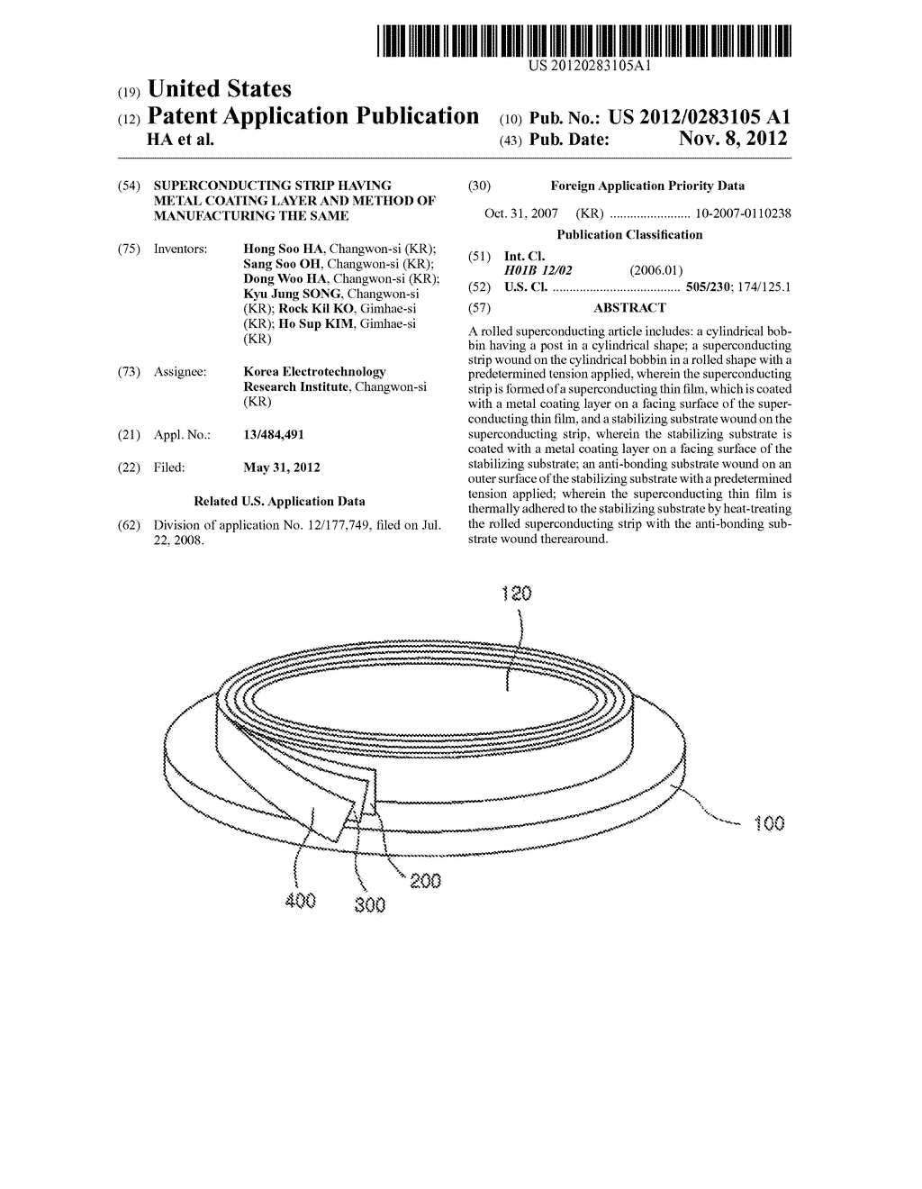 Superconducting Strip Having Metal Coating Layer and Method Of     Manufacturing the Same - diagram, schematic, and image 01